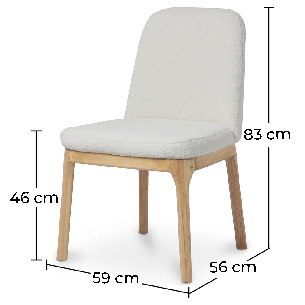 Silla de Comedor Tapizada - Bouclé Blanco - Biscayne image 10