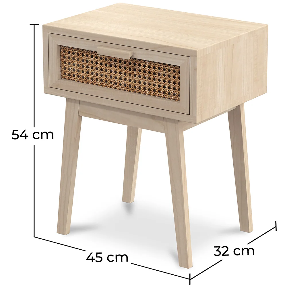 Mesita de Noche con Cajón - Madera Boho Bali - Yanpai image 10