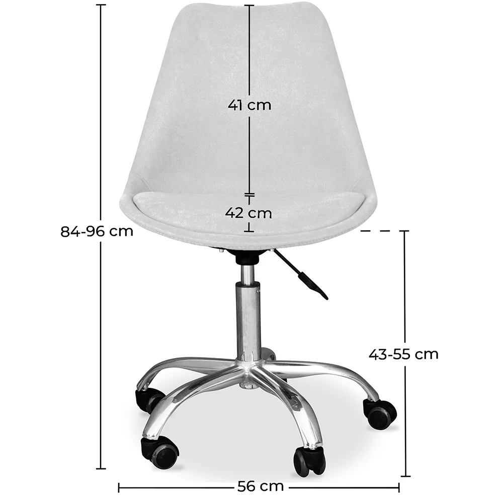 Silla con Ruedas de Escritorio Tapizada - Tulip image 10