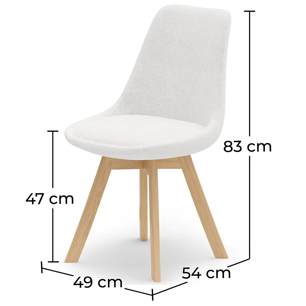 Silla de Comedor Tapizada - Bouclé Blanco - Tulip image 10