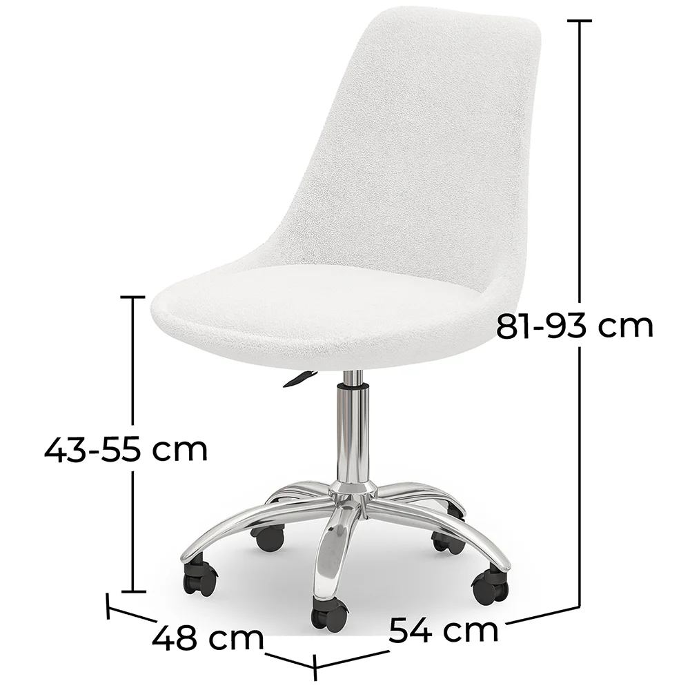 Silla con Ruedas de Escritorio - Bouclé Blanco - Tulip image 10