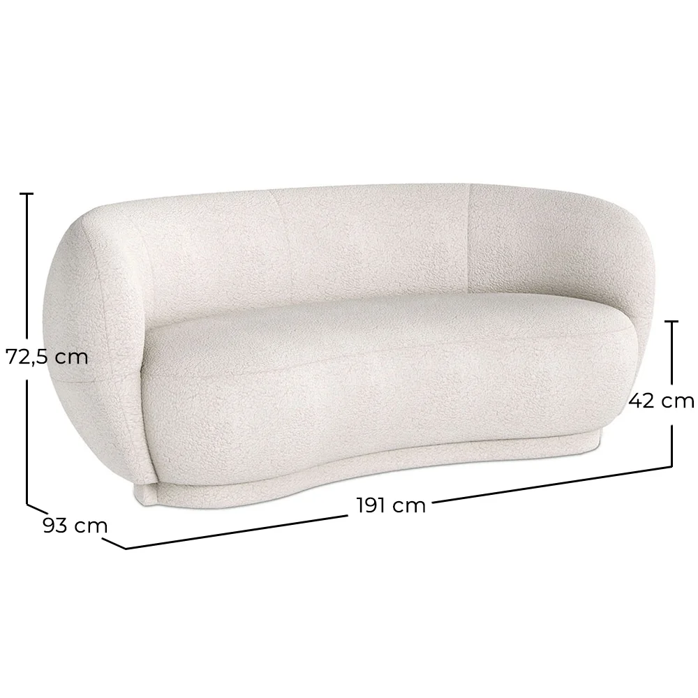Sofá Curvo de 3 Plazas de Tela Bouclé - Curvy image 10
