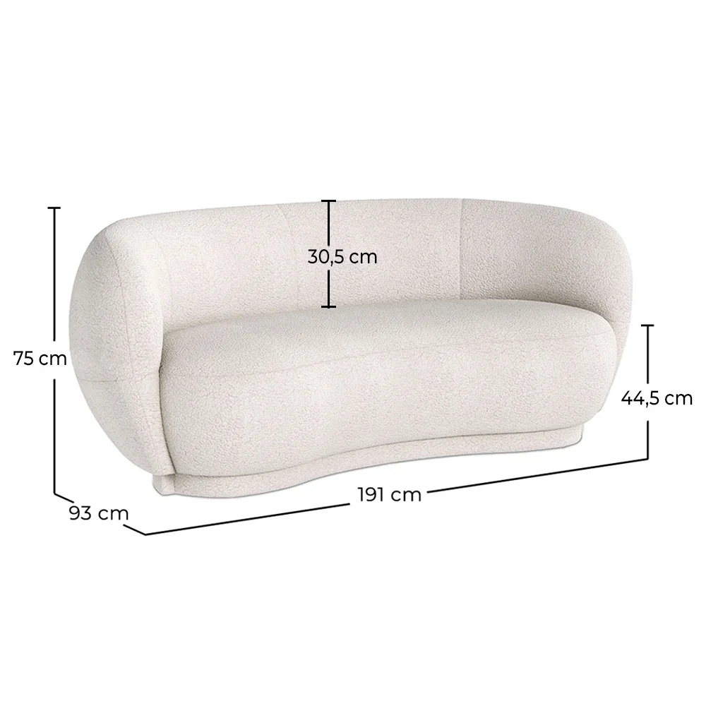 Sofá Curvo de 3 Plazas de Tela Bouclé - Curvy image 10