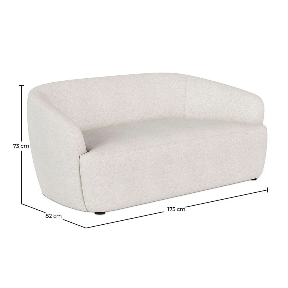 Sofá Curvo de 2 Plazas de Tela Bouclé - Bold image 10