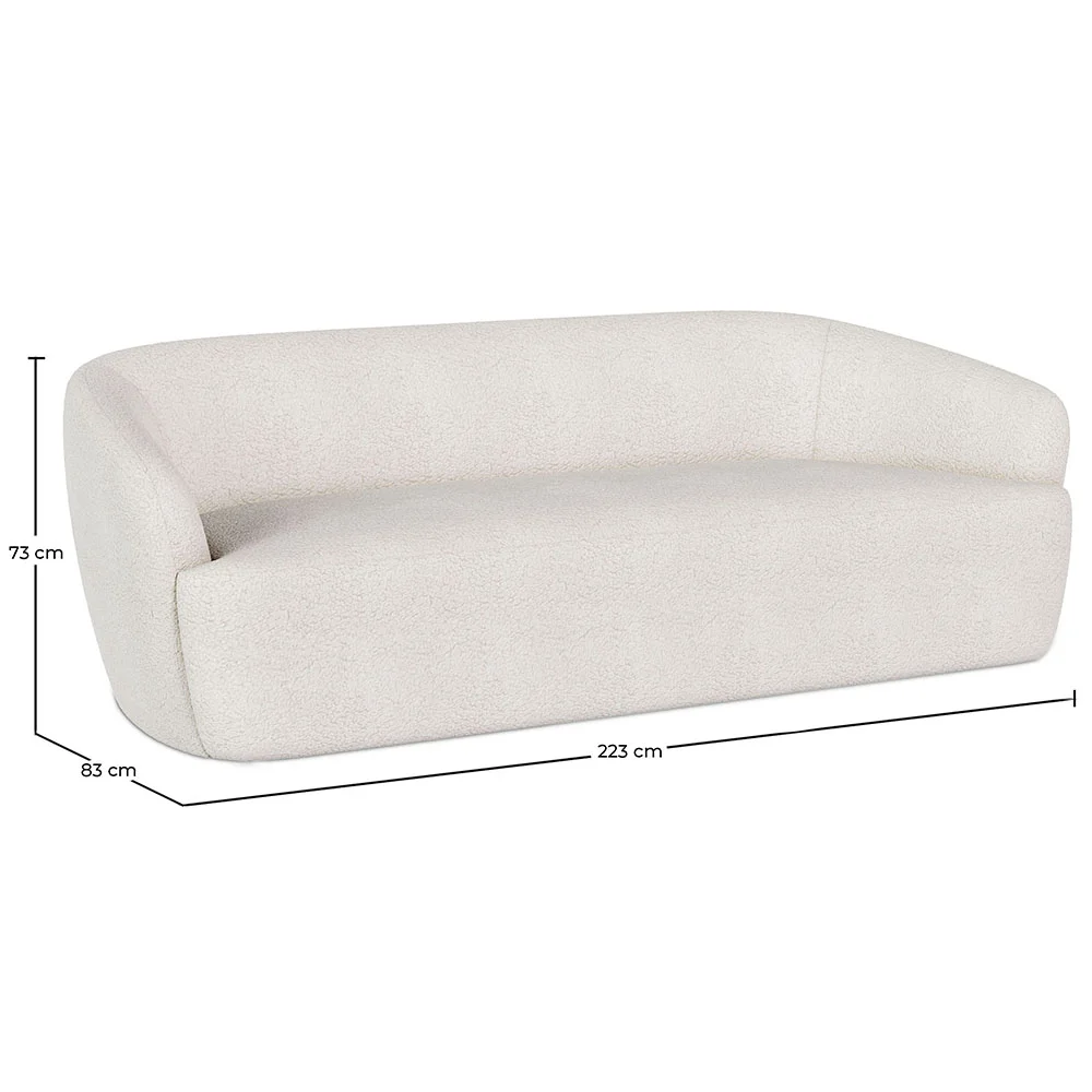Sofá Curvo de 3 Plazas de Tela Bouclé - Bold image 10