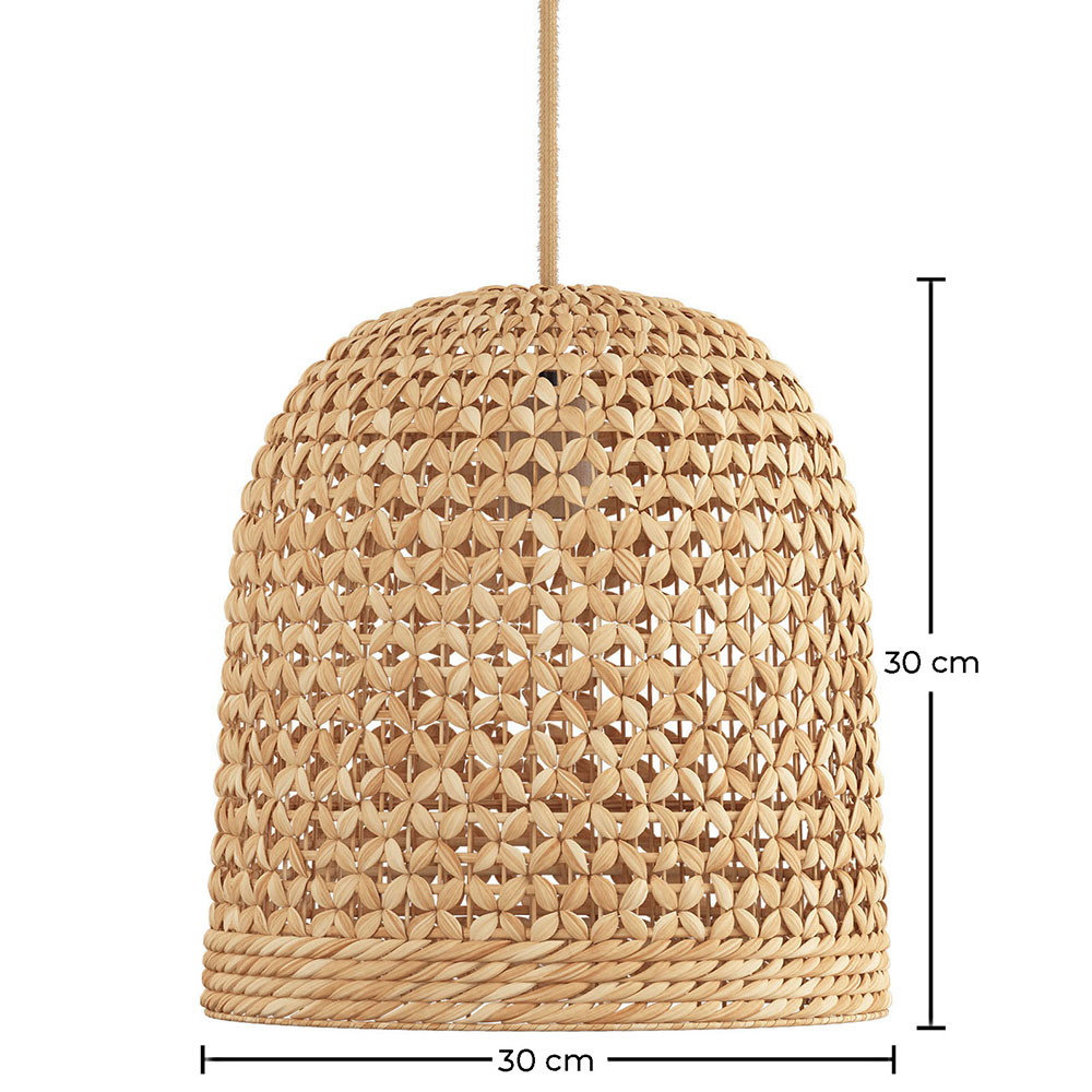 Lámpara de Techo de Ratán - Lámpara Colgante Diseño Boho Bali - 30cm - Rava image 10