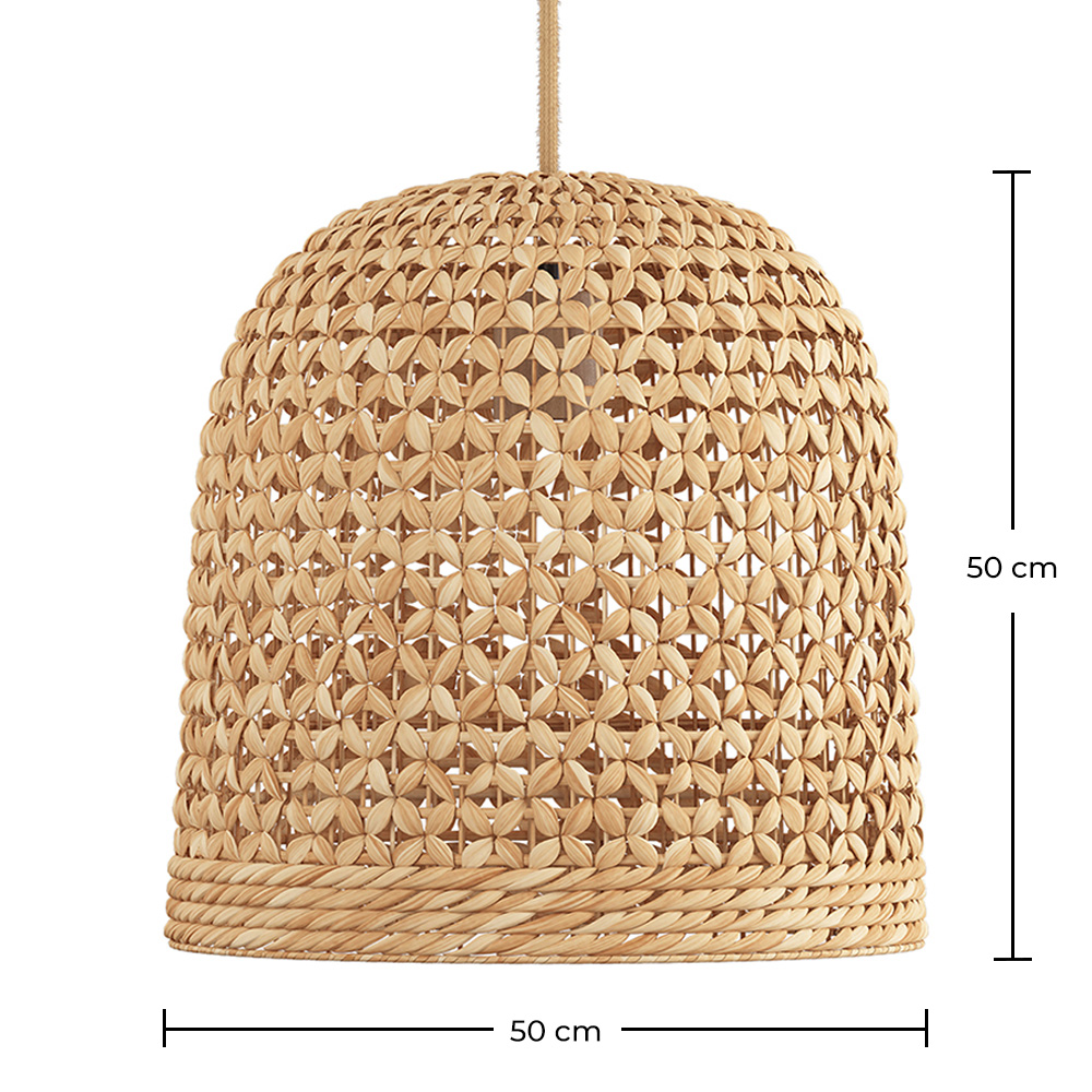 Lámpara de Techo de Ratán - Lámpara Colgante Diseño Boho Bali - 50cm - Rava image 10