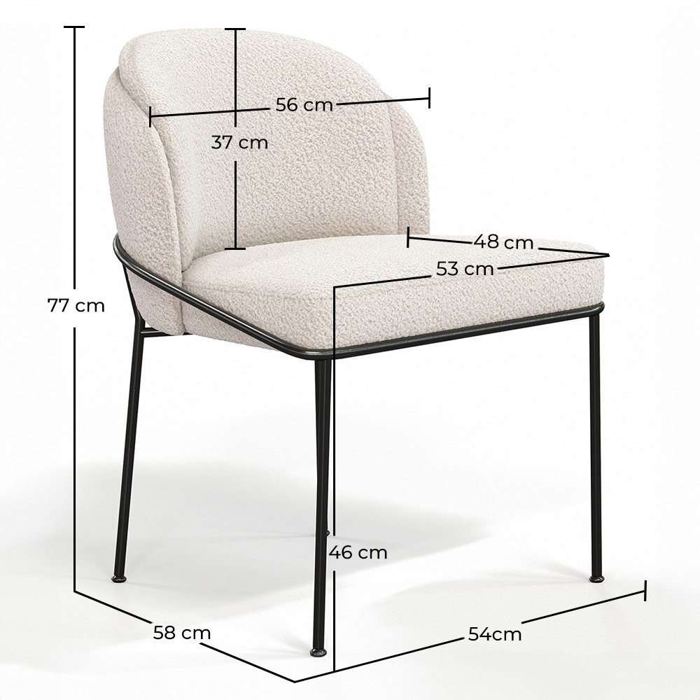 Silla de Comedor - Tapizada en Tela Bouclé - Mina image 10