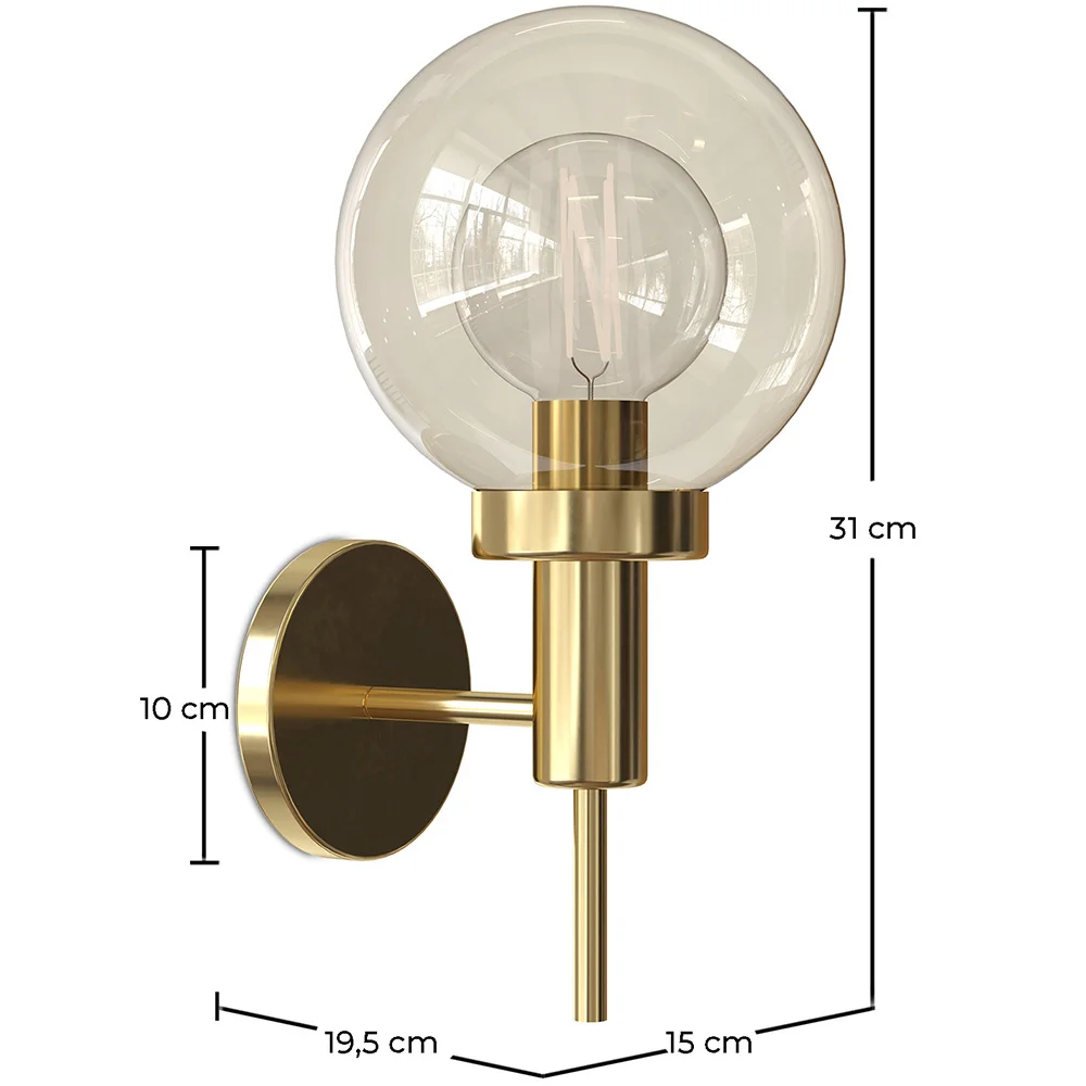 Lámpara Aplique de Pared Dorada - Lica image 10