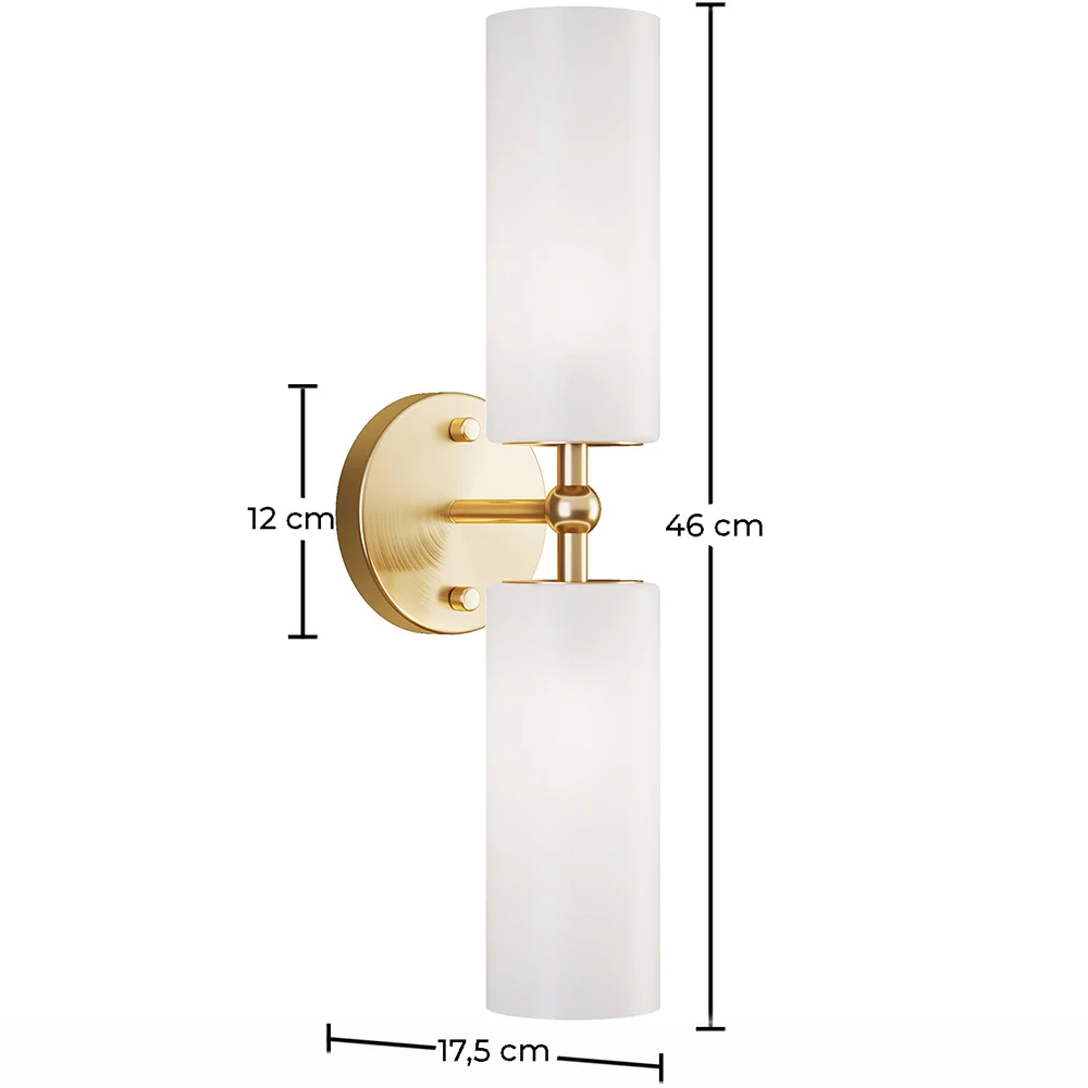 Lámpara de Pared Dorada Envejecida - Aplique de 2 Focos - Feru image 10