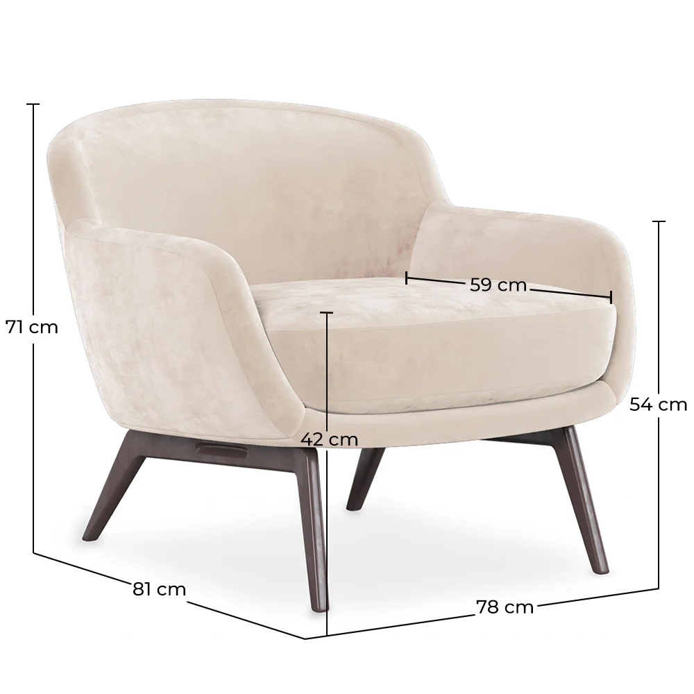 Sillón Tapizado en Terciopelo - Butaca - Jenna image 10
