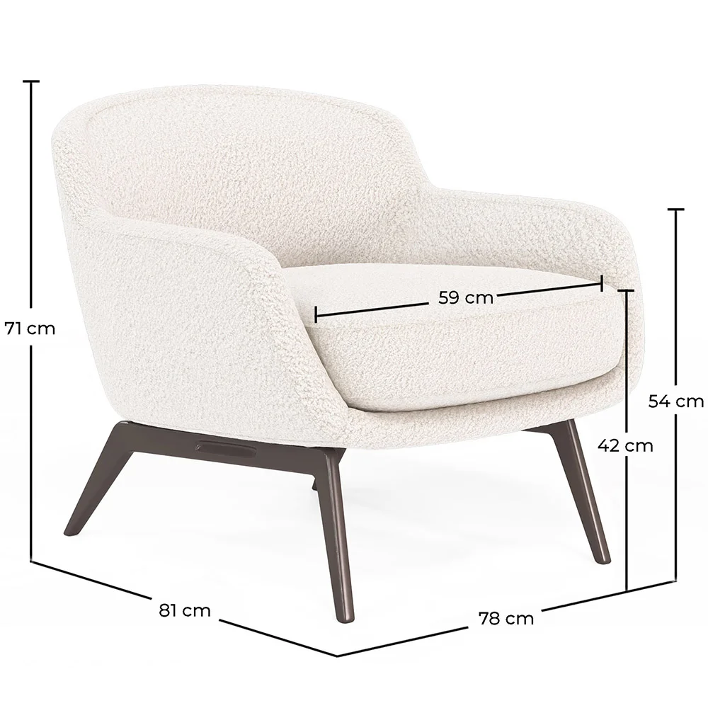 Sillón Tapizado en Tela Bouclé - Butaca - Jenna image 10
