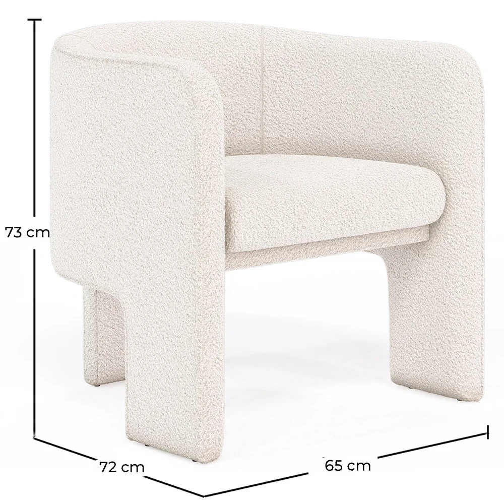 Sillón de Diseño -  Butaca Tapizado en Tela Bouclé - Curtis image 10