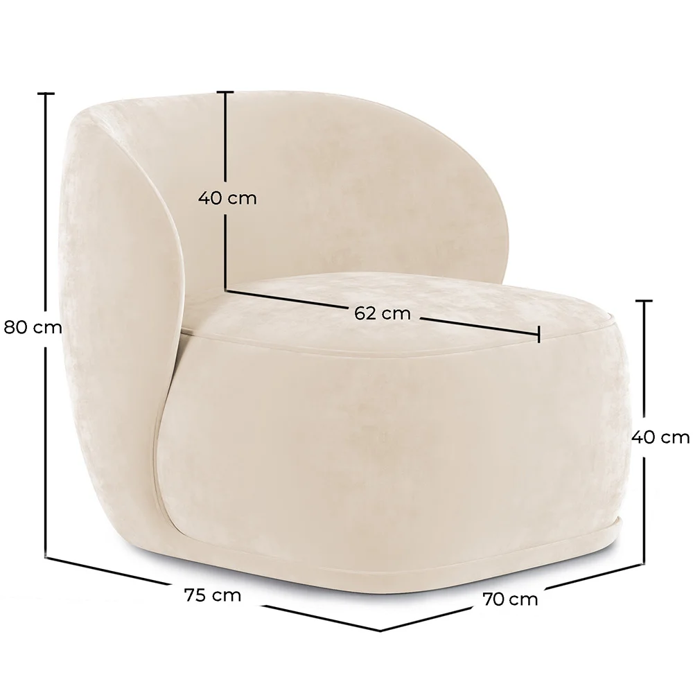Sillón Tapizado en Terciopelo - Butaca - Mykel image 10