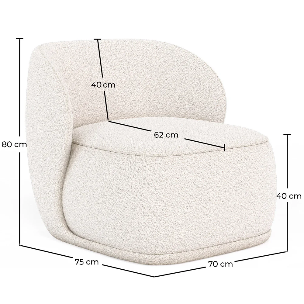 Sillón Tapizado en Tela Bouclé - Butaca - Mykel image 10
