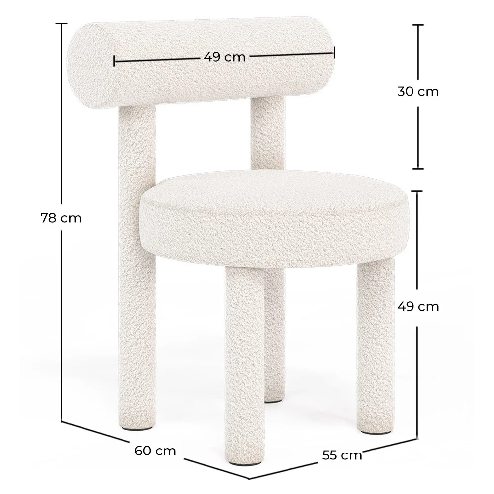 Silla de Comedor - Tapizada en Tela Bouclé - Rhys image 10