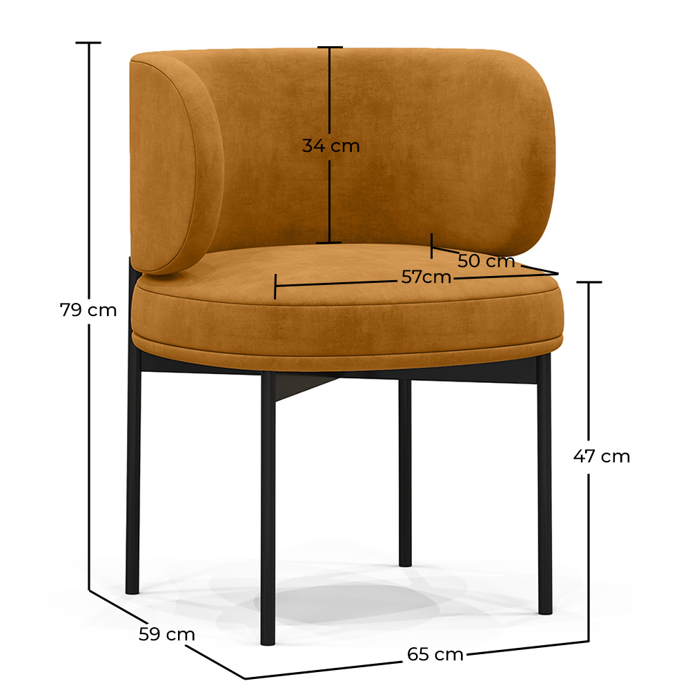 Silla de Comedor - Tapizada en Terciopelo - Loraine image 10