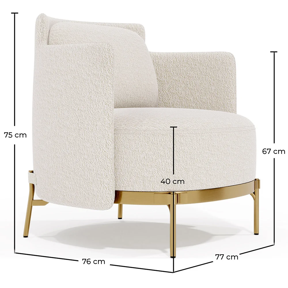 Sillón de Diseño - Tapizado en Tela Bouclé - Terrec image 10