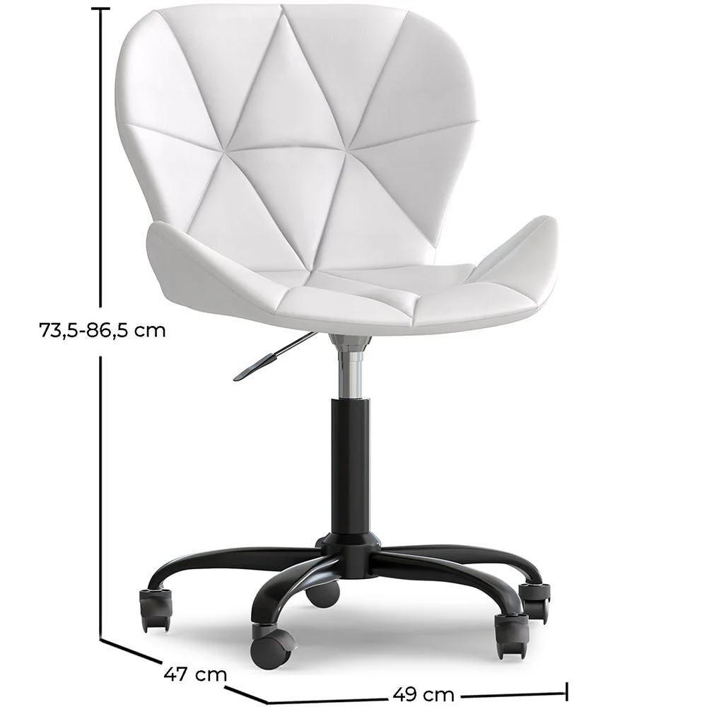 Silla De Oficina Con Ruedas - Silla De Escritorio Giratoria - Tapizada En Polipiel - Wito Estrucura Negra image 10