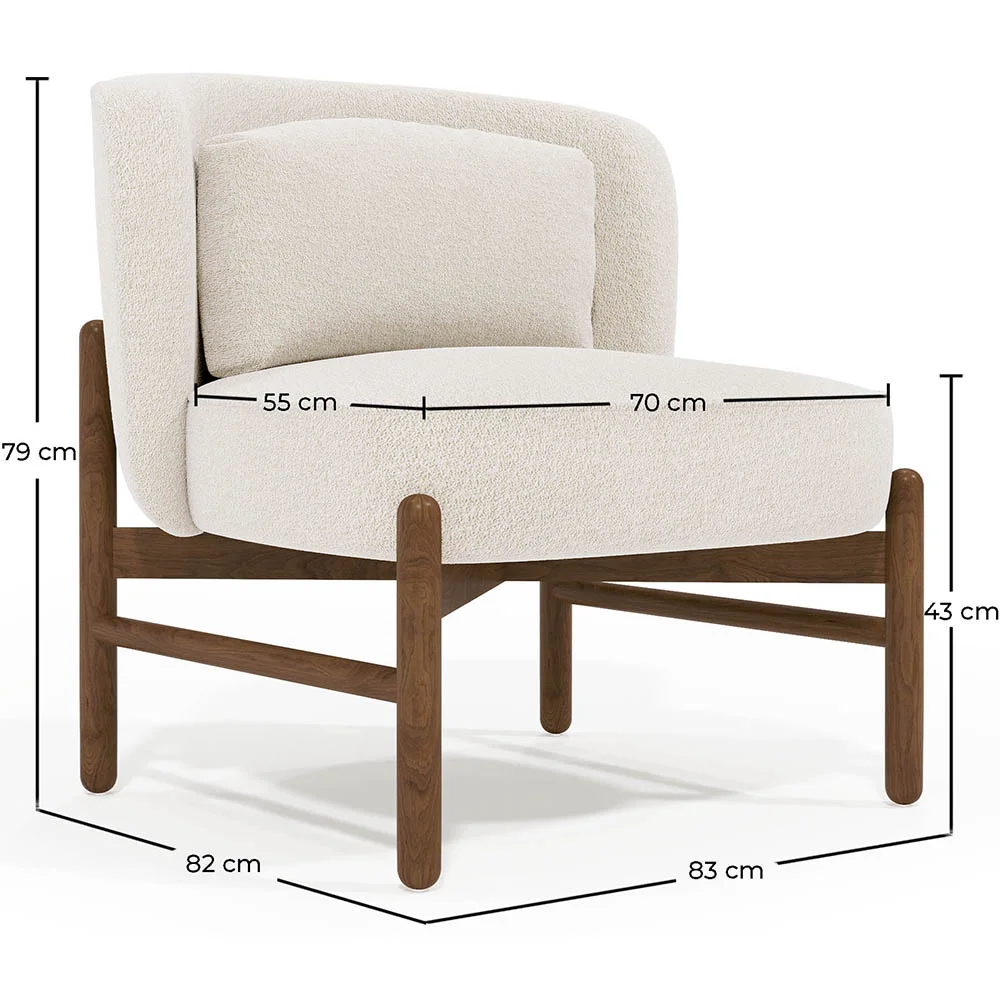 Sillón en Tela Bouclé y Madera - Brina image 10