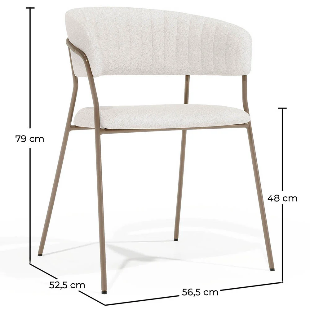 Silla de comedor - Tapizada en Tela Bouclé - Gruna image 10