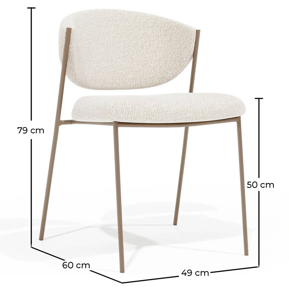 Silla de comedor - Tapizada en Tela Bouclé - Seda image 10