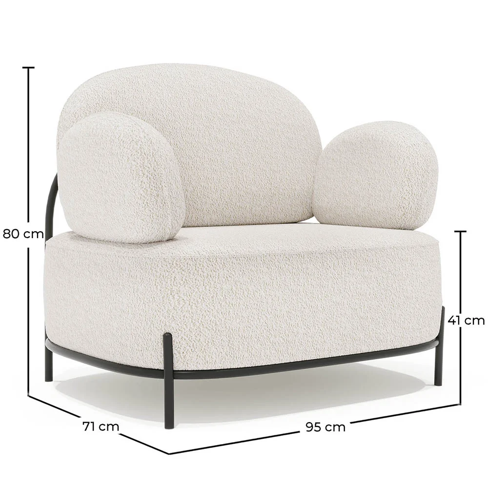 Sillon de Diseño - Tapizado en Tela Bouclé - Baman image 10
