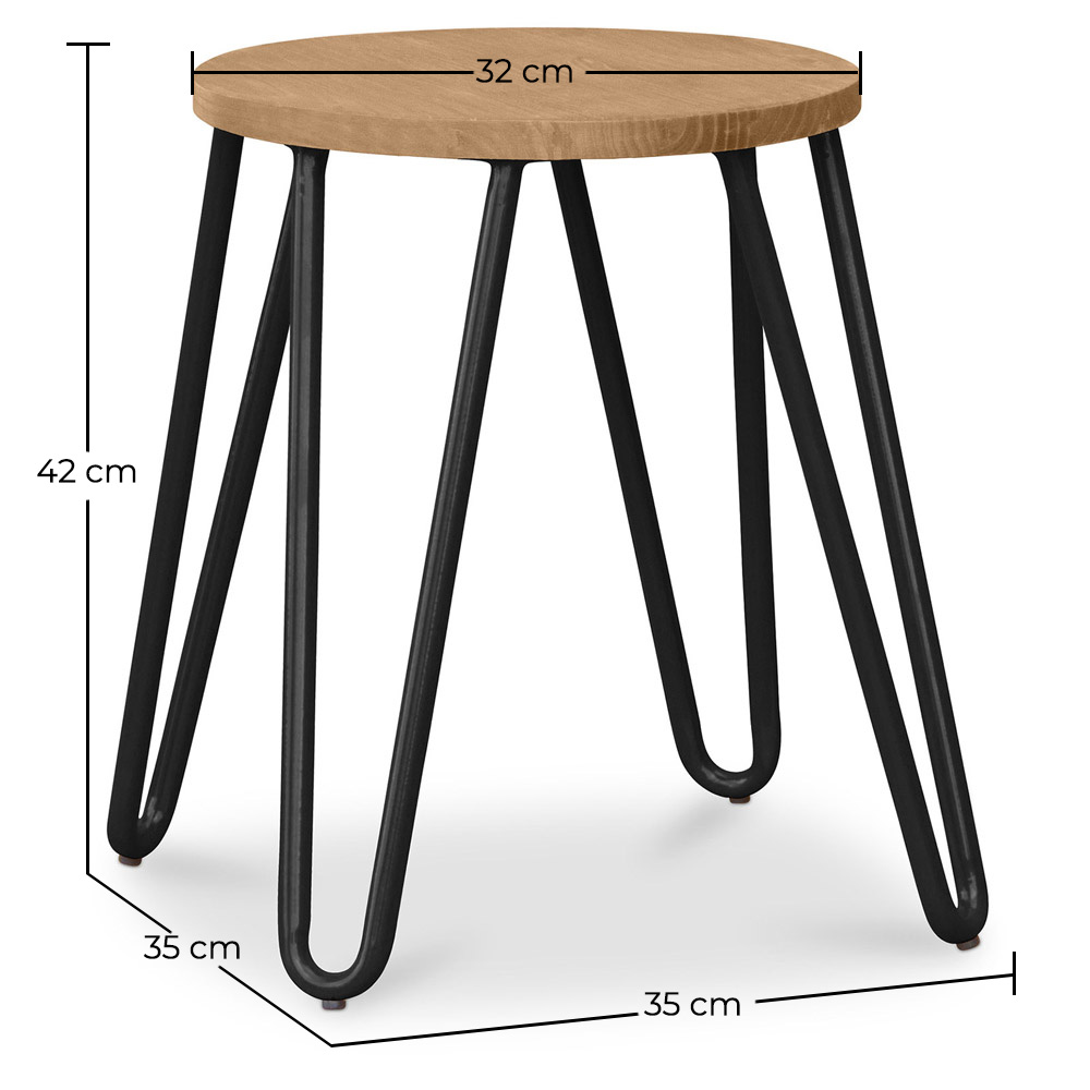 Taburete Hairpin - 42cm - Madera clara y metal image 10