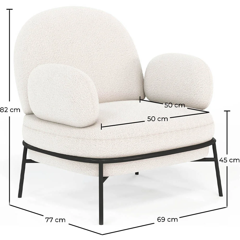Sillon De Diseño - Tapizado En Tela Bouclé - Alia image 10