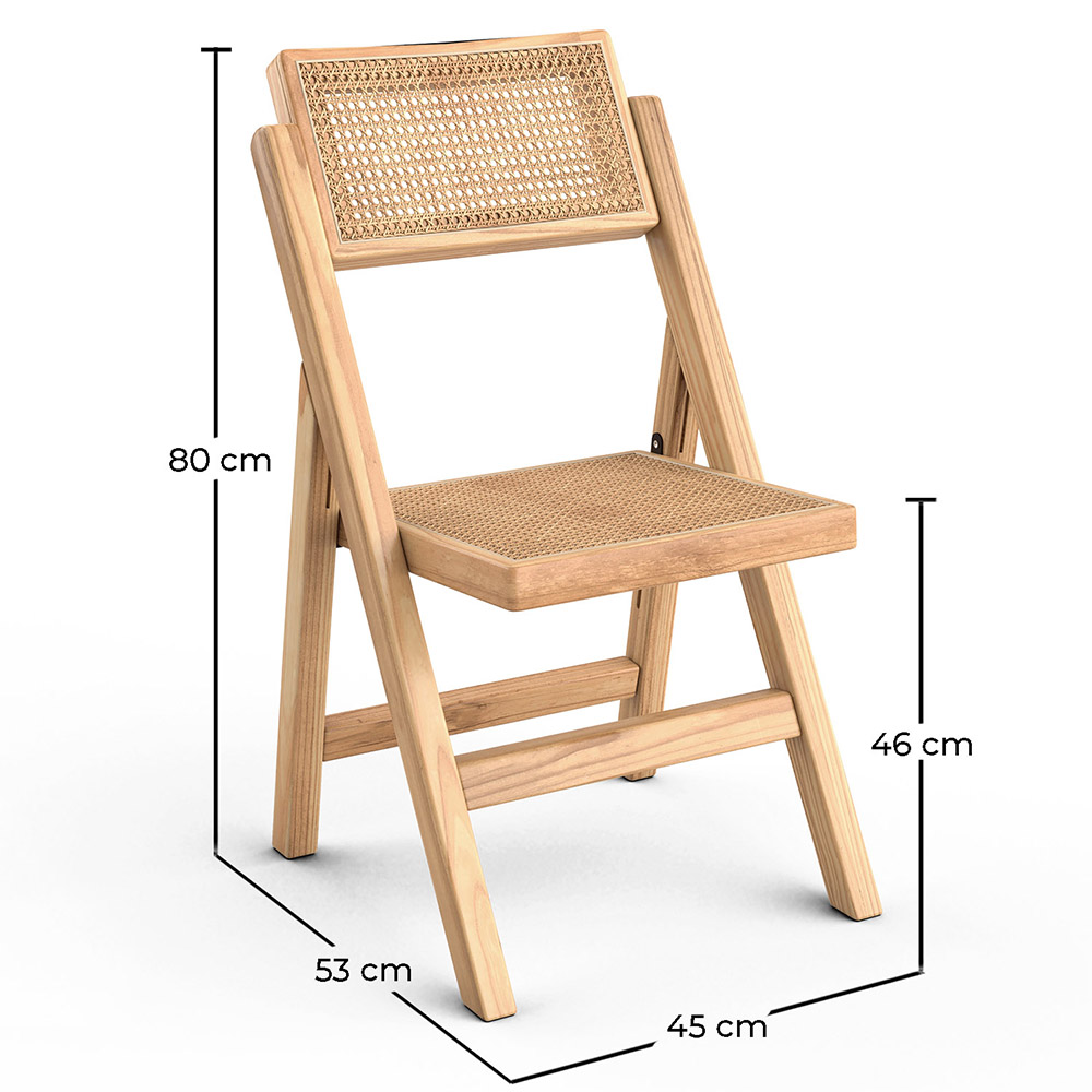 Pack de 2 Sillas de Comedor en Ratán Canage y Madera - Umbra image 10