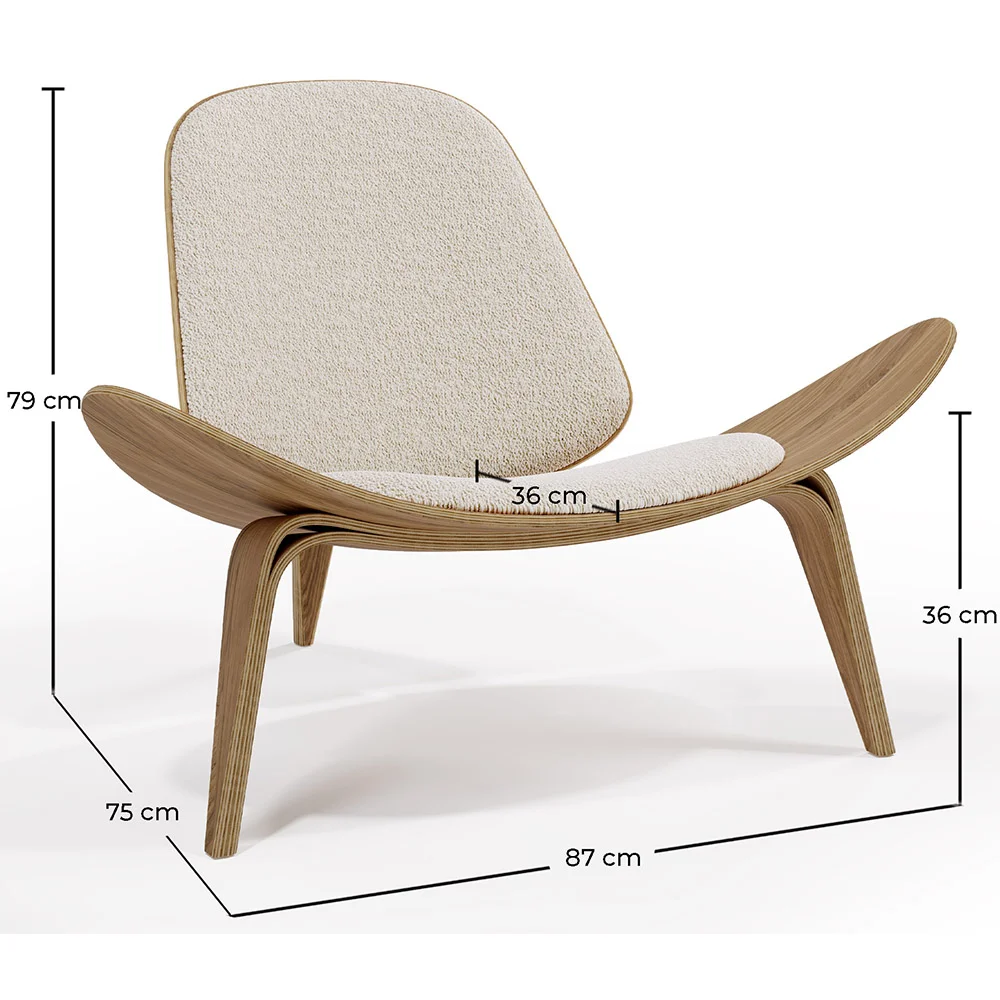 Butaca de diseño - Sillón Escandinavo - Tapizado Boucle - Lucy image 10
