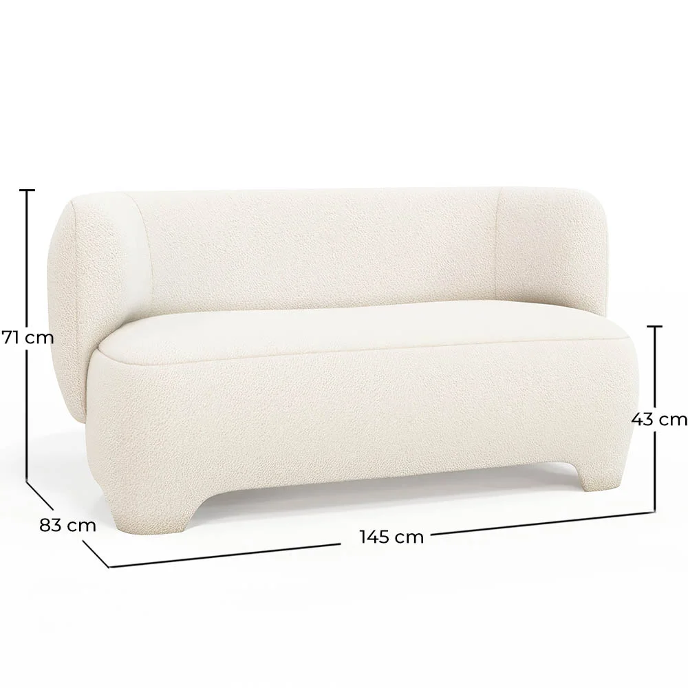 Sofá de 2/3 plazas - Tapizado en Tela Bouclé - Magnolia image 10