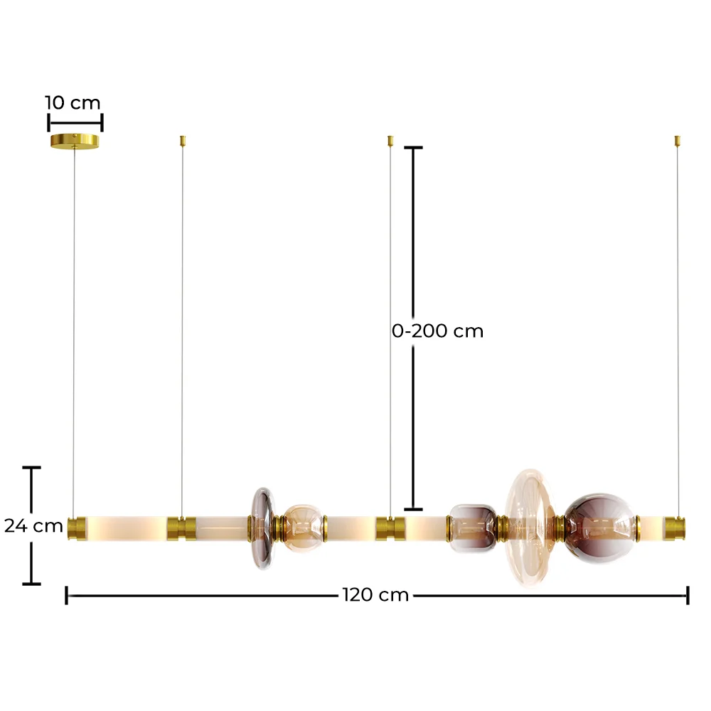 Lámapara Colgante de Cristal - LED - Singlen 120 CM image 10