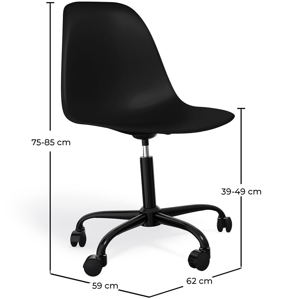 Silla De Oficina Con Reposabrazos - Silla De Escritorio Con Ruedas - Denisse Estructura Negra image 10