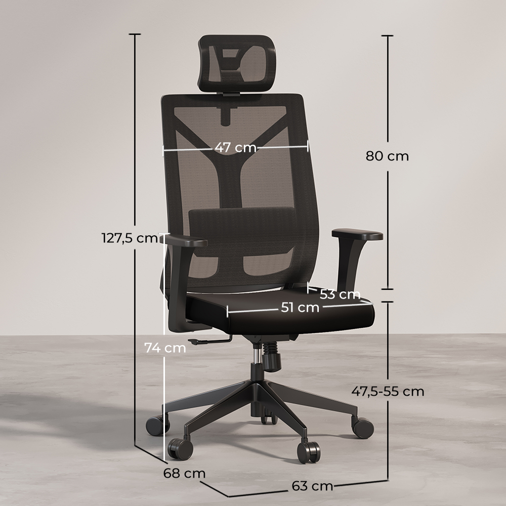 Silla de Oficina Ergonomica con Ruedas y Reposabrazos - Pebbles image 10