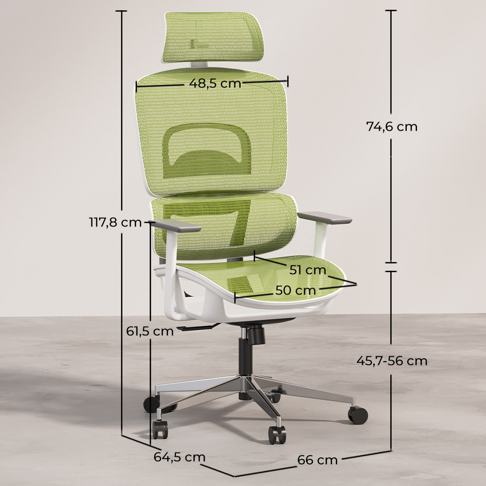 Silla de Oficina Ergonomica con Ruedas y Reposabrazos - Keys image 10