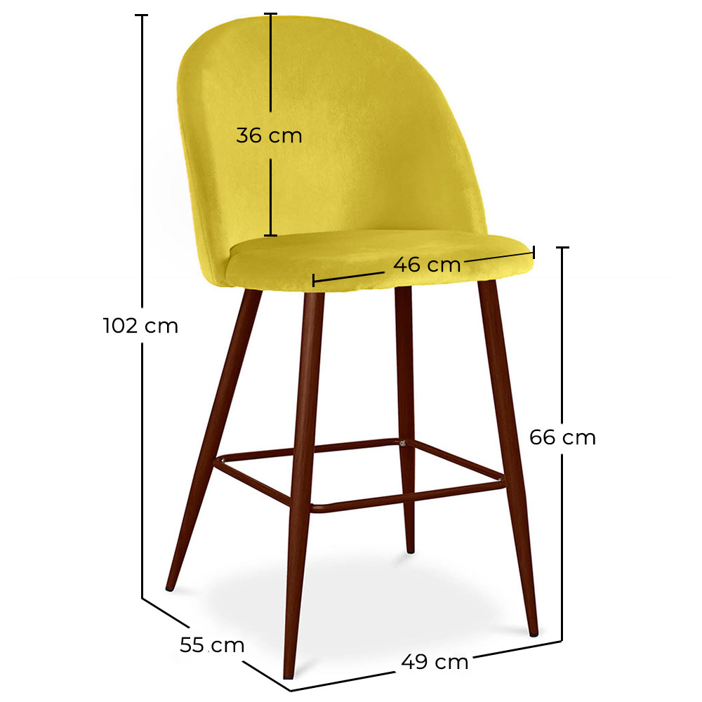 Taburete Tapizado en Terciopelo - Diseño Escandinavo - 66cm - Evelyne image 10