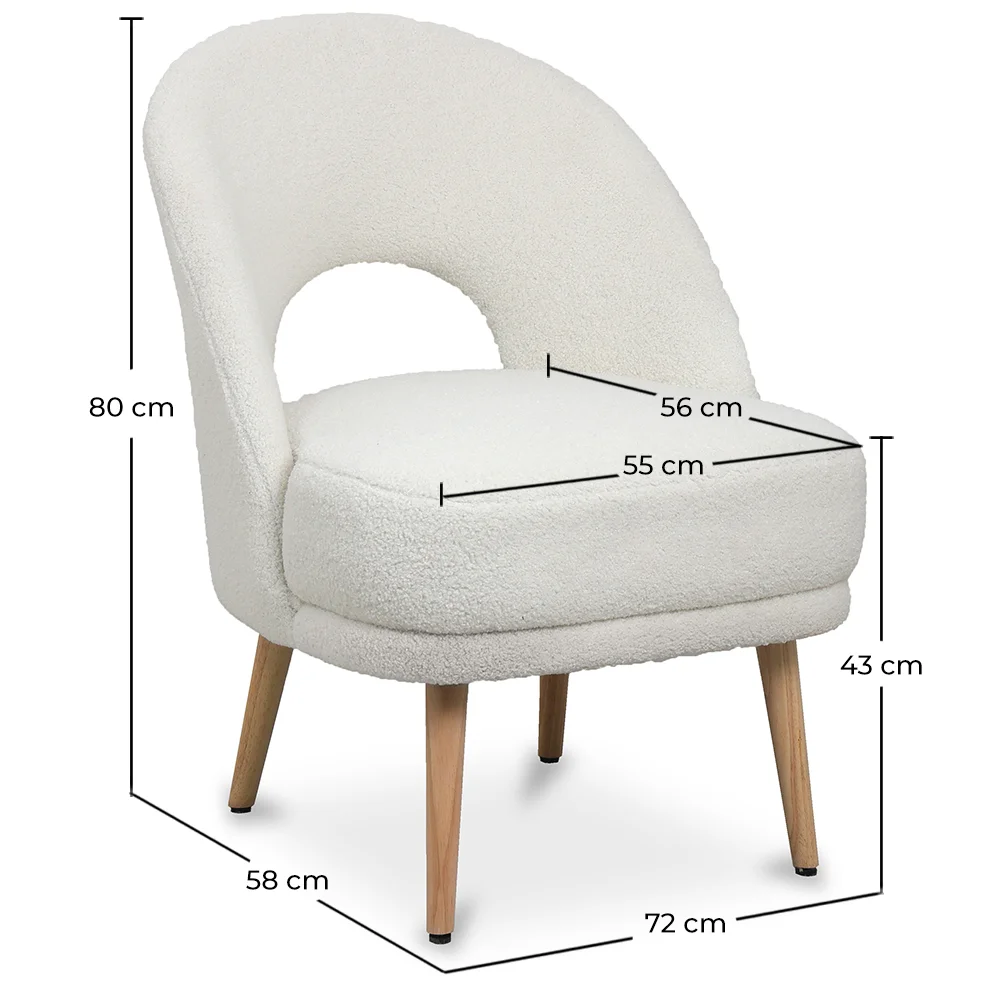 Silla de Comedor Tapizada en Bouclé - Devy image 10