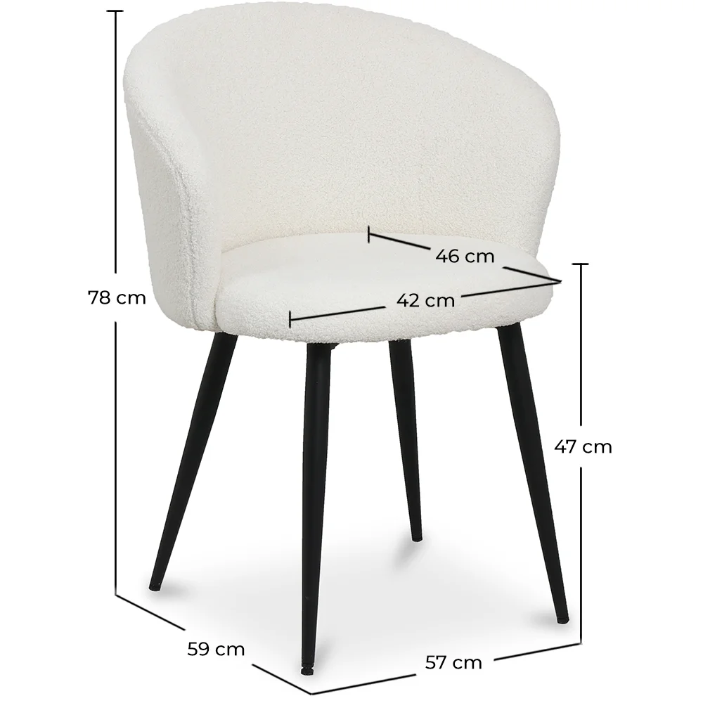 Silla de Comedor Tapizada en Bouclé - Detra image 10