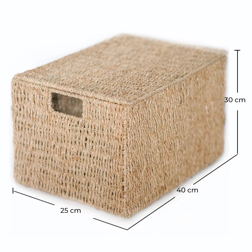 Cesta de Fibra Natural con Tapa - 40x30CM - Maracay image 10