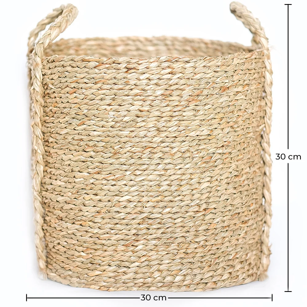 Cesto de Fibras Naturales con Asas - 30x30CM - Taral image 10