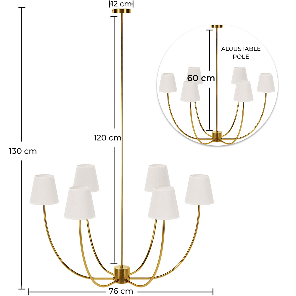 Lampara de Techo Chandelier Dorada con 6 Pantallas - Arena image 10