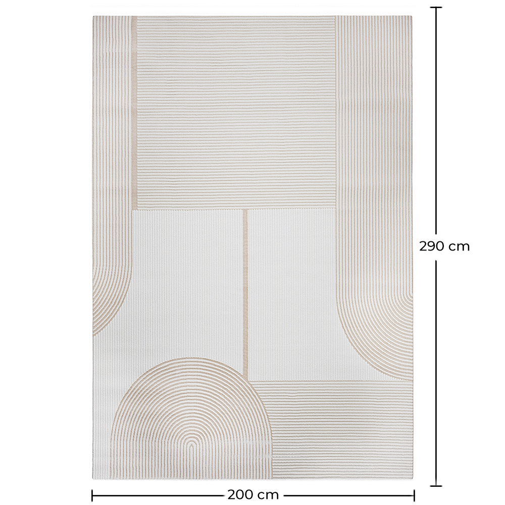 Alfombra Grande de Diseño Contemporáneo y Moderno - Beige (290x200 cm) - Dhoka image 10