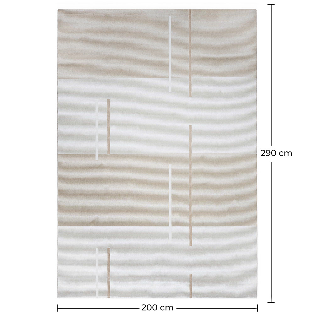 Alfombra Grande de Diseño Contemporáneo y Moderno - Beige (290x200 cm) - Fune image 10