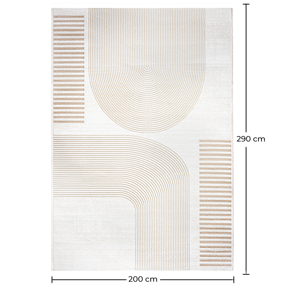 Alfombra Grande de Diseño Contemporáneo y Moderno - Beige (290x200 cm) - Rya image 10