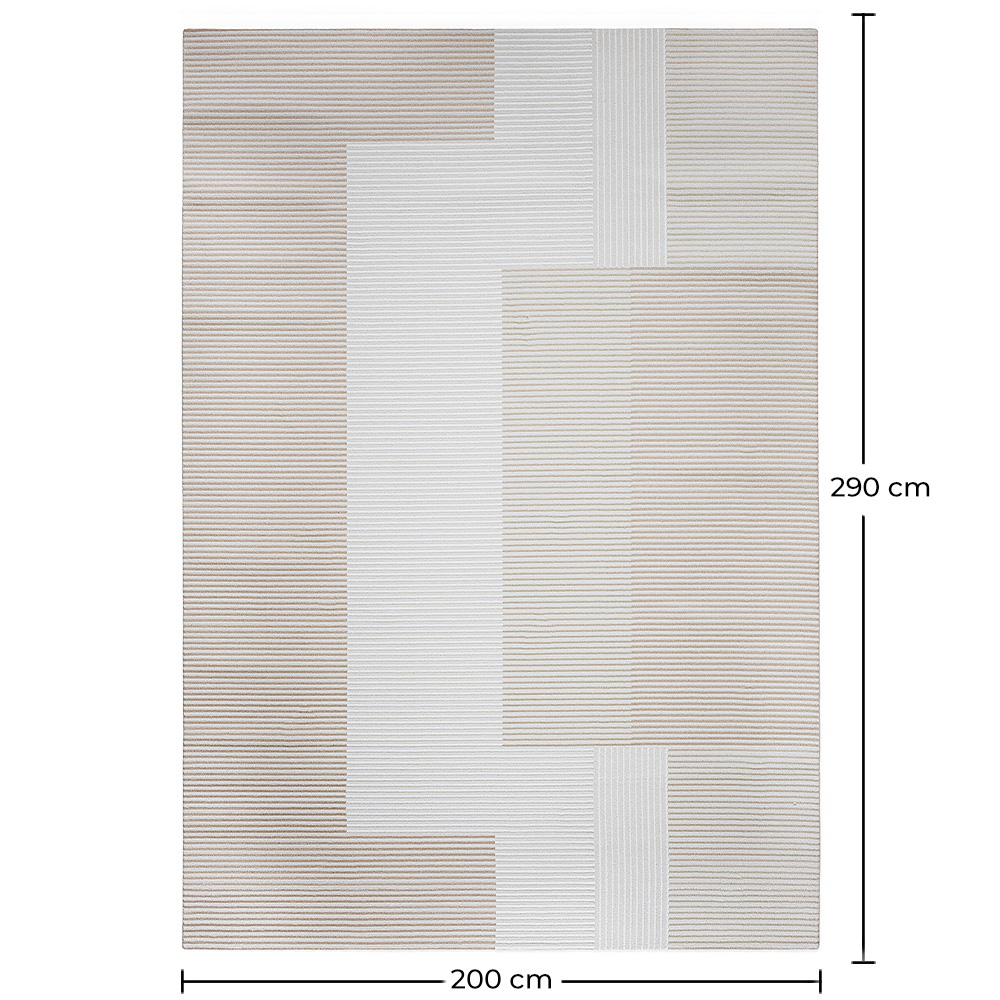 Alfombra Grande de Diseño Contemporáneo y Moderno - Beige (290x200 cm) - Loru image 10