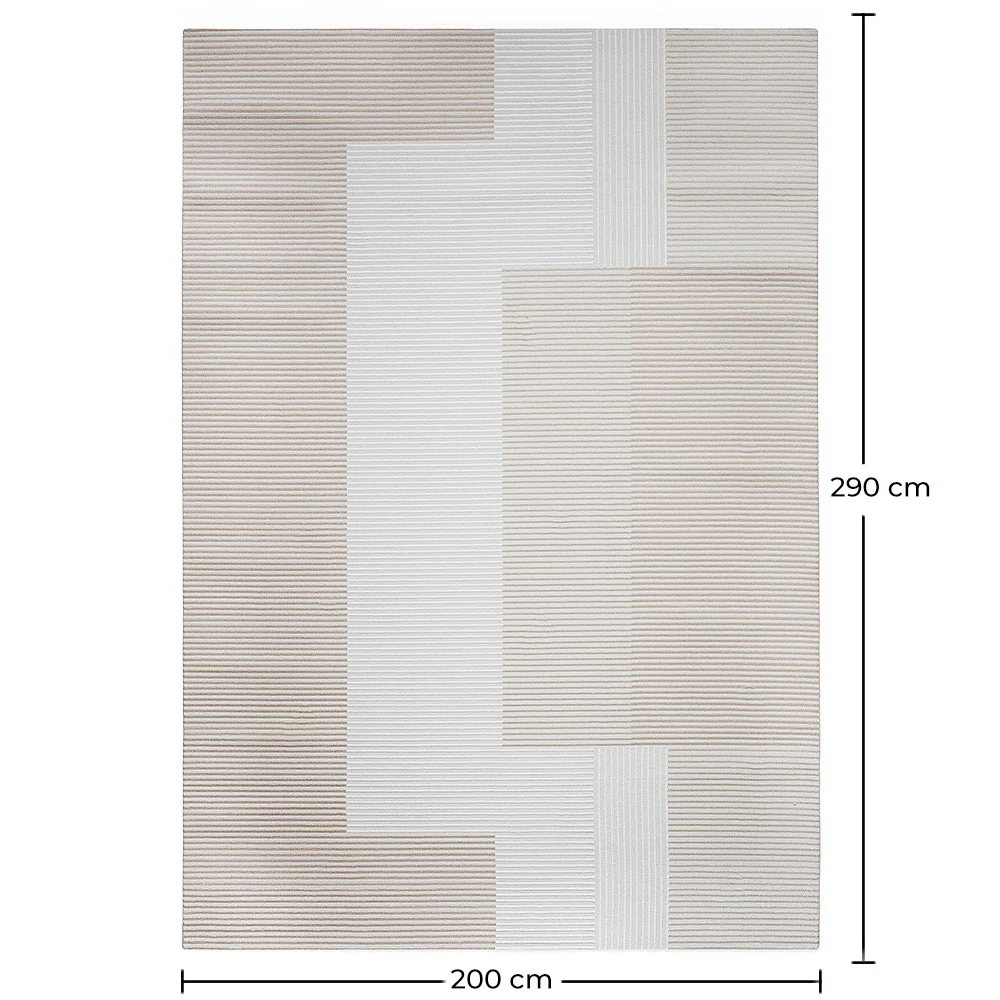 Alfombra Grande de Diseño Contemporáneo y Moderno - Beige (290x200 cm) - Loru image 10
