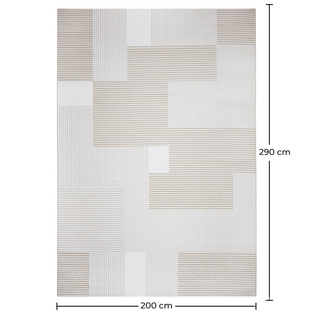 Alfombra Grande de Diseño Contemporáneo y Moderno - Beige (290x200 cm) - Debra image 10