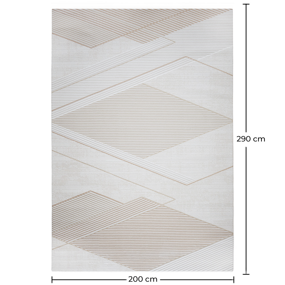 Alfombra Grande de Diseño Contemporáneo y Moderno - Beige (290x200 cm) - Utana image 10