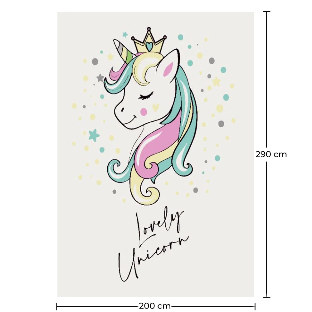 Alfombra Grande Infantil con Diseño de Unicornio - Multicolor (290x200 cm) - Style image 10